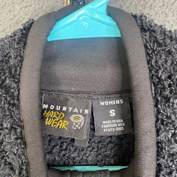 Mountain Hardwear Jacket Womens Small Full Zip Fleece Deep Pile Black USA Made - Picture 5 of 11